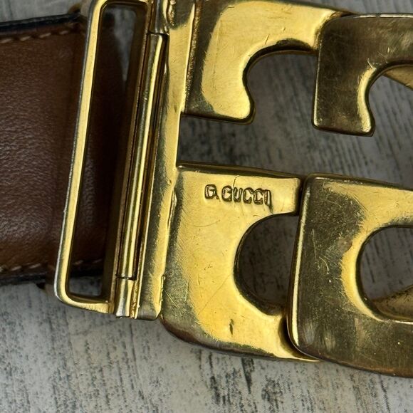 Vintage Gucci GG 1970s made in Italy buckle belt - Picture 7 of 12
